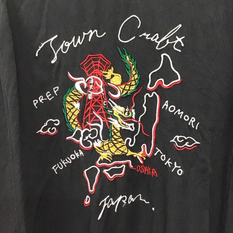 タウンクラフト TOWNCRAFT シャツ、ブラウス 半袖 半袖シャツ 無地シャツ ポケットシャツ 刺繍シャツ L ロゴ、文字 黒 / ブラック /  メンズ USED 古着 中古 10145707