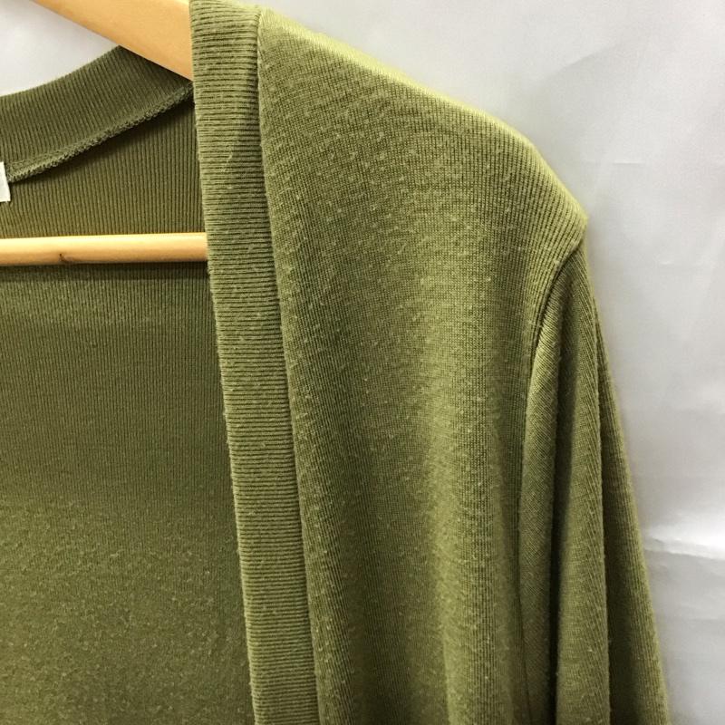 マウジー MOUSSY カーディガン 七分袖 0108AB80-5420 ロング丈 FREE 無地 カーキ / カーキ /  レディース USED 古着 中古 10115431