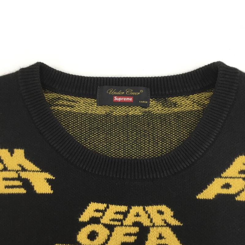 シュプリーム Supreme ニット、セーター 長袖 Supreme×UNDERCOVER　１８SS　Public　Enemy L 総柄 黒 / ブラック / X 黄 / イエロー /  メンズ USED 古着 中古 10120960