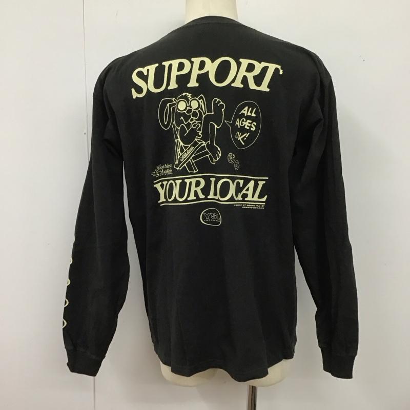 ジャーナルスタンダード JOURNAL STANDARD カットソー 長袖 長袖カットソー プリントカットソー クルーネック 長袖プリントTシャツ L ロゴ、文字 黒 / ブラック /  メンズ USED 古着 中古 10126516