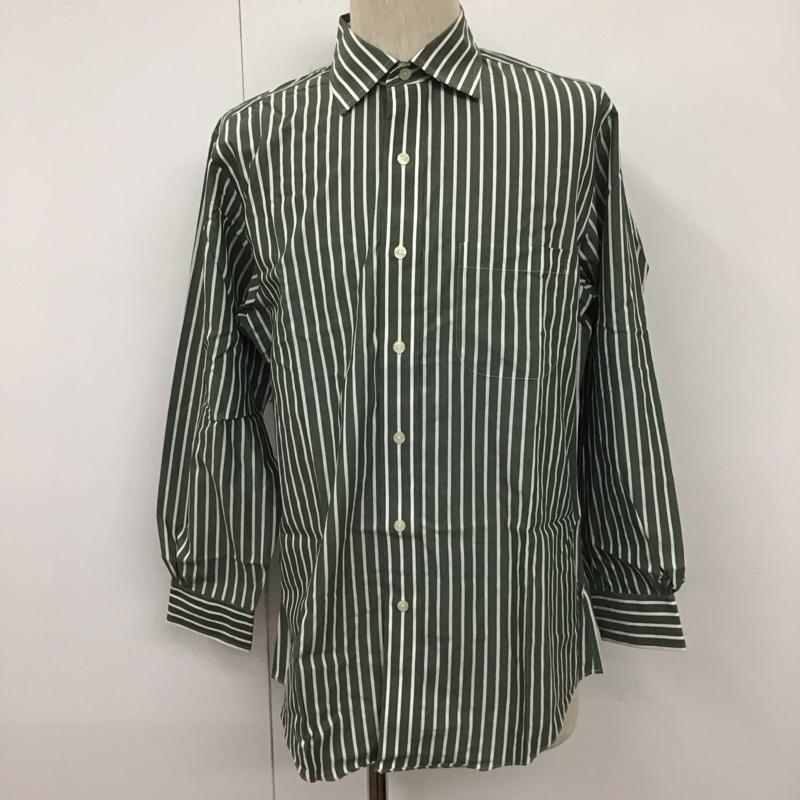 ブルックスブラザーズ BROOKS BROTHERS シャツ、ブラウス 長袖 M ストライプ 白 / ホワイト / X カーキ / カーキ /  メンズ USED 古着 中古 10111185