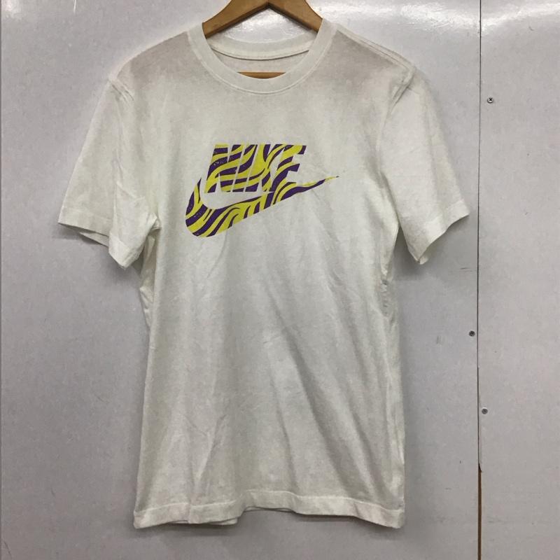 ナイキ NIKE Tシャツ 半袖 半袖カットソー プリントTシャツ クルーネックカットソー M ロゴ、文字 白 / ホワイト /  メンズ USED 古着 中古 10150136