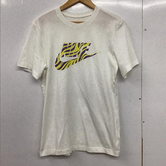 ナイキ NIKE Tシャツ 半袖 半袖カットソー プリントTシャツ クルーネックカットソー M ロゴ、文字 白 / ホワイト /  メンズ USED 古着 中古 10150136