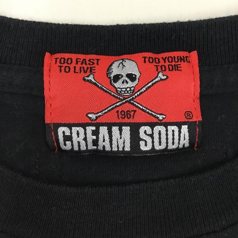クリームソーダ CREAMSODA Tシャツ 半袖 M プリント 黒 / ブラック /  メンズ USED 古着 中古 10108776