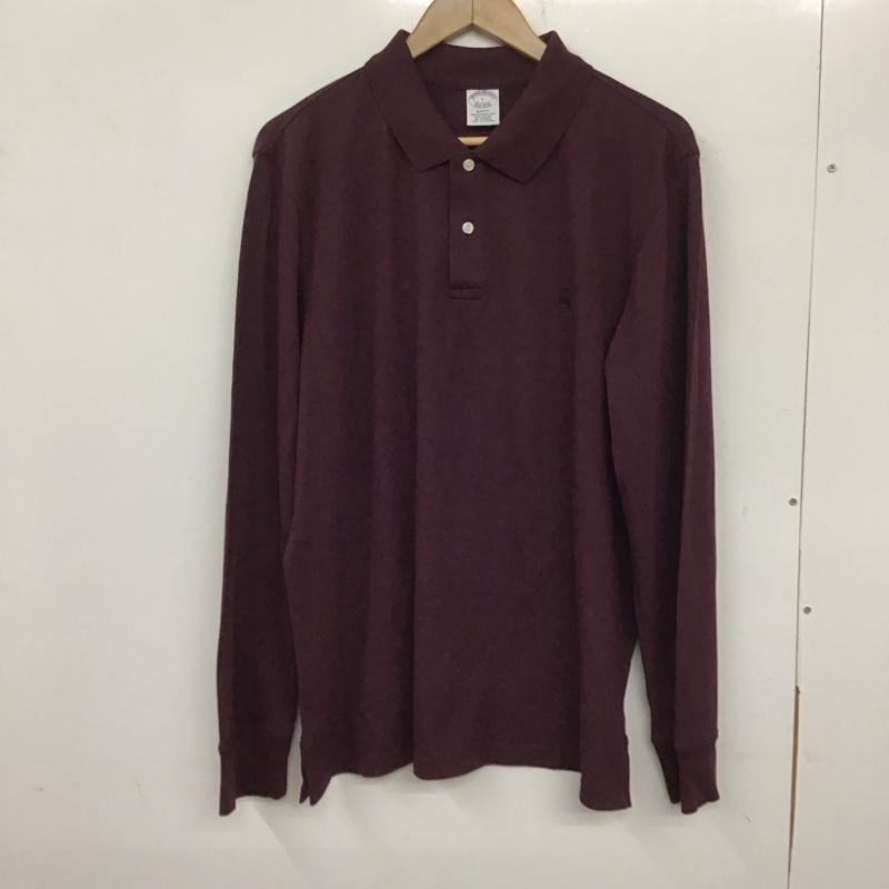 ブルックスブラザーズ BROOKS BROTHERS ポロシャツ 長袖 L ワンポイント えんじ / ワインレッド /  メンズ USED 古着 中古 10139468