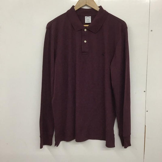 ブルックスブラザーズ BROOKS BROTHERS ポロシャツ 長袖 L ワンポイント えんじ / ワインレッド /  メンズ USED 古着 中古 10139468
