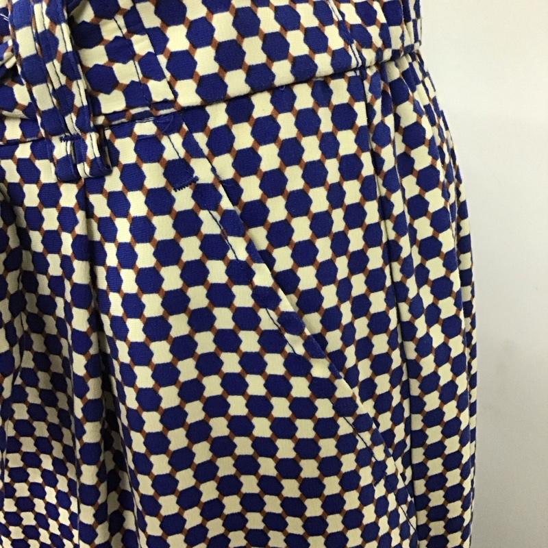 ザラ ZARA ボトムス ボトムス 7901 062 050 イージーパンツ ワイドパンツ M 総柄 青 / ブルー / X 茶 / ブラウン / X アイボリー / アイボリー /  レディース USED 古着 中古 10108569