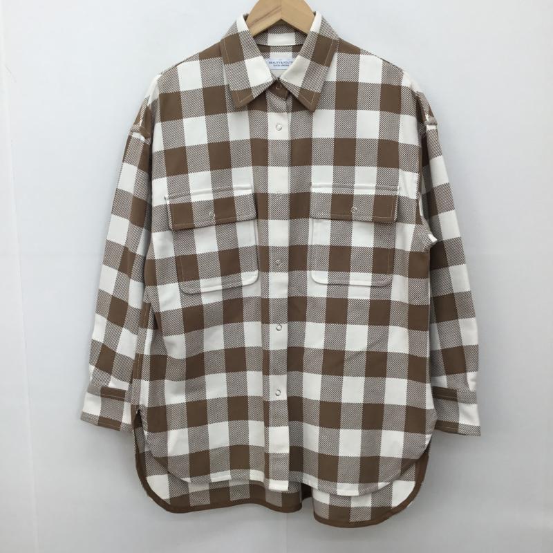 ビューティアンドユースユナイテッドアローズ BEAUTY&YOUTH UNITED ARROWS シャツ、ブラウス 長袖 1611-149-2125 チェック 茶 / ブラウン / X アイボリー / アイボリー /  レディース USED 古着 中古 10141607