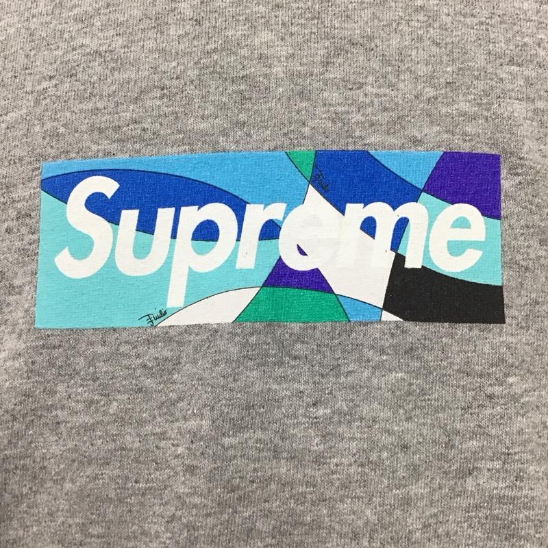 シュプリーム Supreme Tシャツ 半袖 2021ss EmilioPucciBoxLogoTee 半袖カットソー プリントTシャツ M ロゴ、文字 灰 / グレー /  メンズ USED 古着 中古 10116414