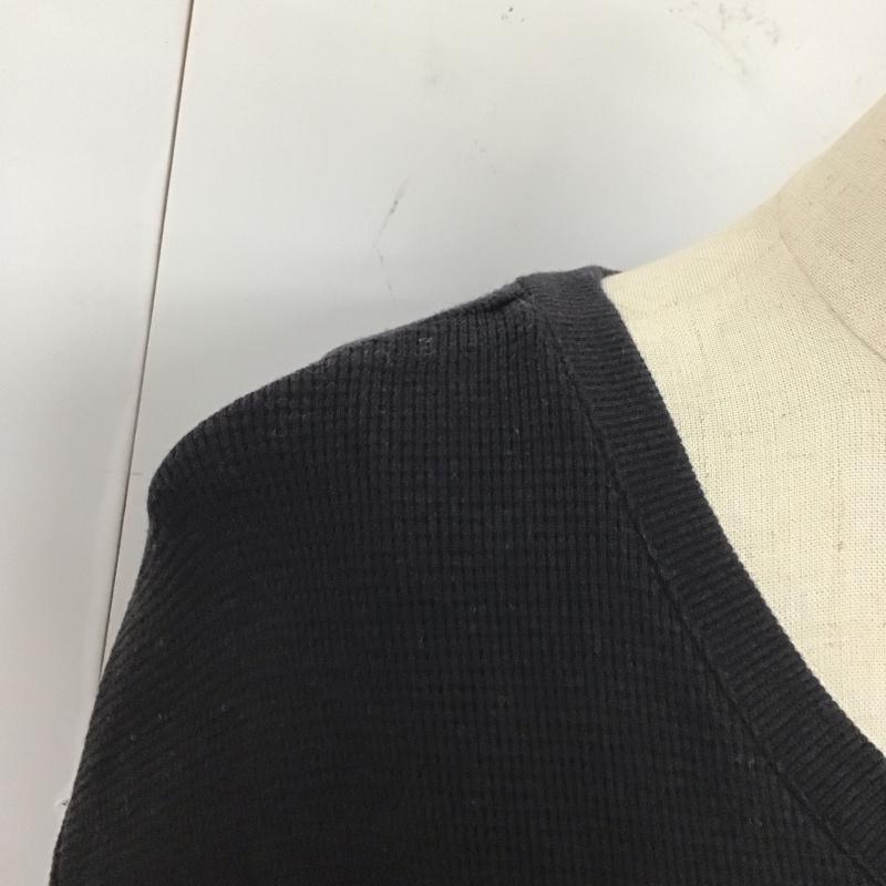 アズールバイマウジー AZUL BY MOUSSY ワンピース ロングスカート 250CA83-322G ワッフル リングスナップ スリットワンピース 七分袖 S 無地 黒 / ブラック /  レディース USED 古着 中古 10120044
