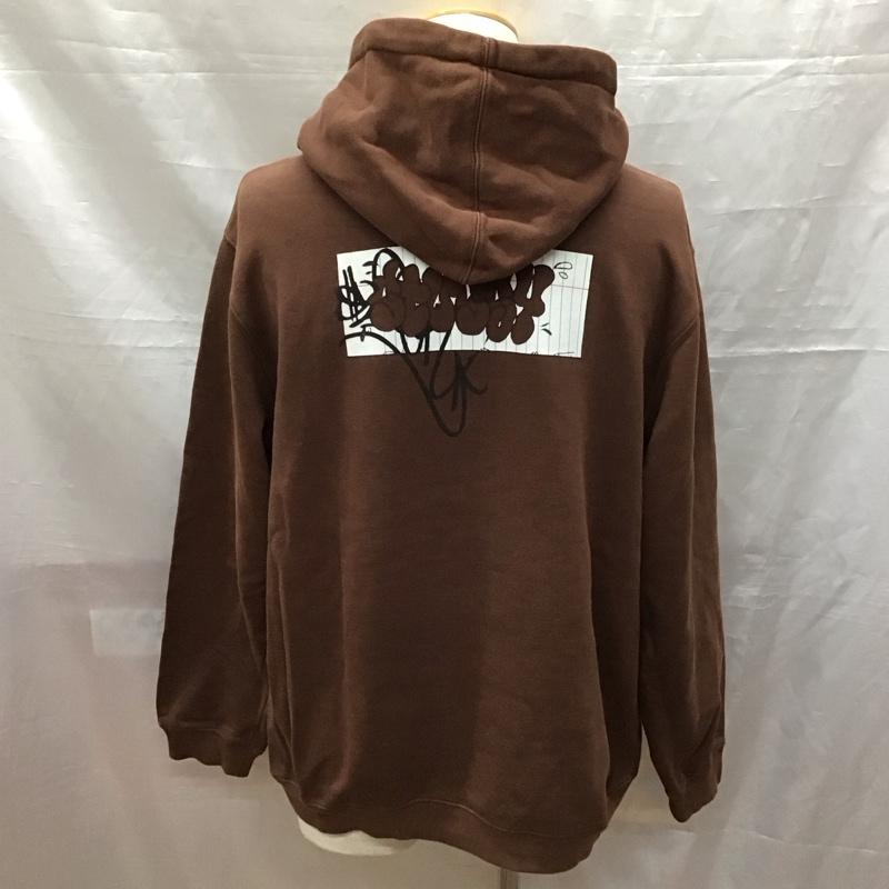 ステューシー STUSSY パーカー 長袖 プルオーバー 裏起毛 バックプリント 2000年代 M ロゴ、文字 茶 / ブラウン /  メンズ USED 古着 中古 10118026
