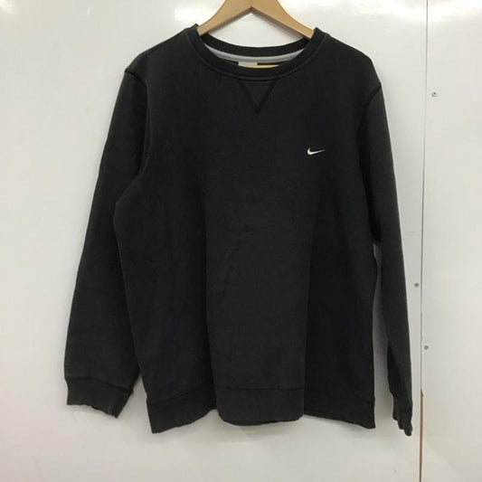 ナイキ NIKE トレーナー 長袖 長袖トレーナー スウェット クルーネック プルオーバー ギリシャ製 ロゴ、文字 ダークグレー / ダークグレー /  メンズ USED 古着 中古 10147996