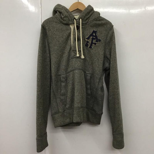 アバクロンビーアンドフィッチ ABERCROMBIE&FITCH パーカー 長袖 長袖パーカー プルオーバーパーカー ヘンリーネック M ロゴ、文字 灰 / グレー /  メンズ USED 古着 中古 10131987