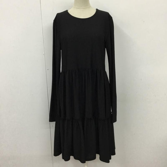 ザラ ZARA ワンピース ロングスカート 長袖ワンピース ロングワンピース ロングスリーブワンピース フレアスカート S 無地 黒 / ブラック /  レディース USED 古着 中古 10110033