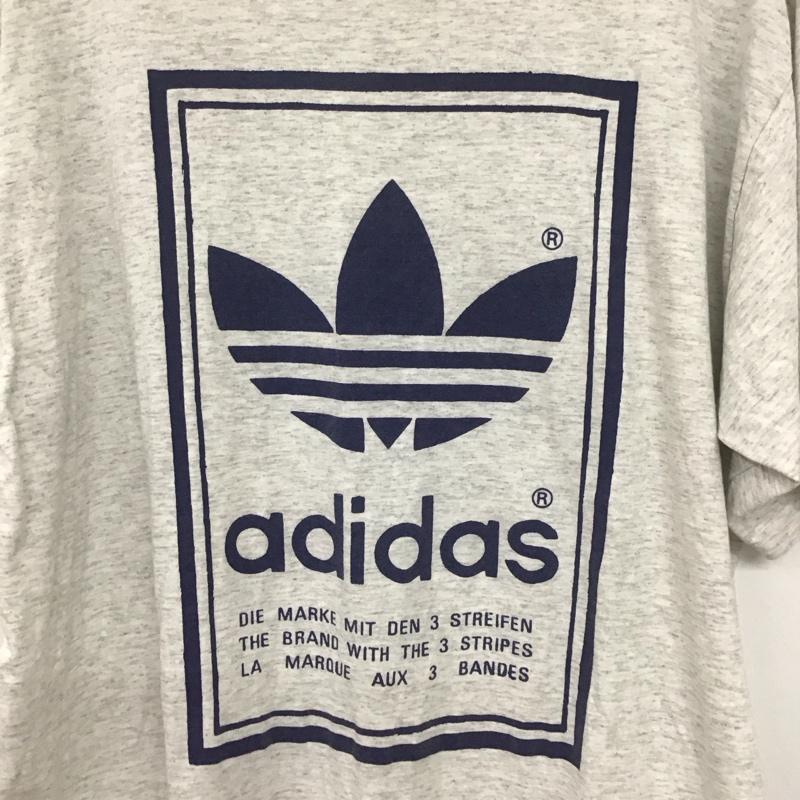 アディダス adidas Tシャツ 半袖 半袖カットソー プリントTシャツ クルーネックカットソー 90S 古着 USA L ロゴ、文字 灰 / グレー /  メンズ USED 古着 中古 10135722