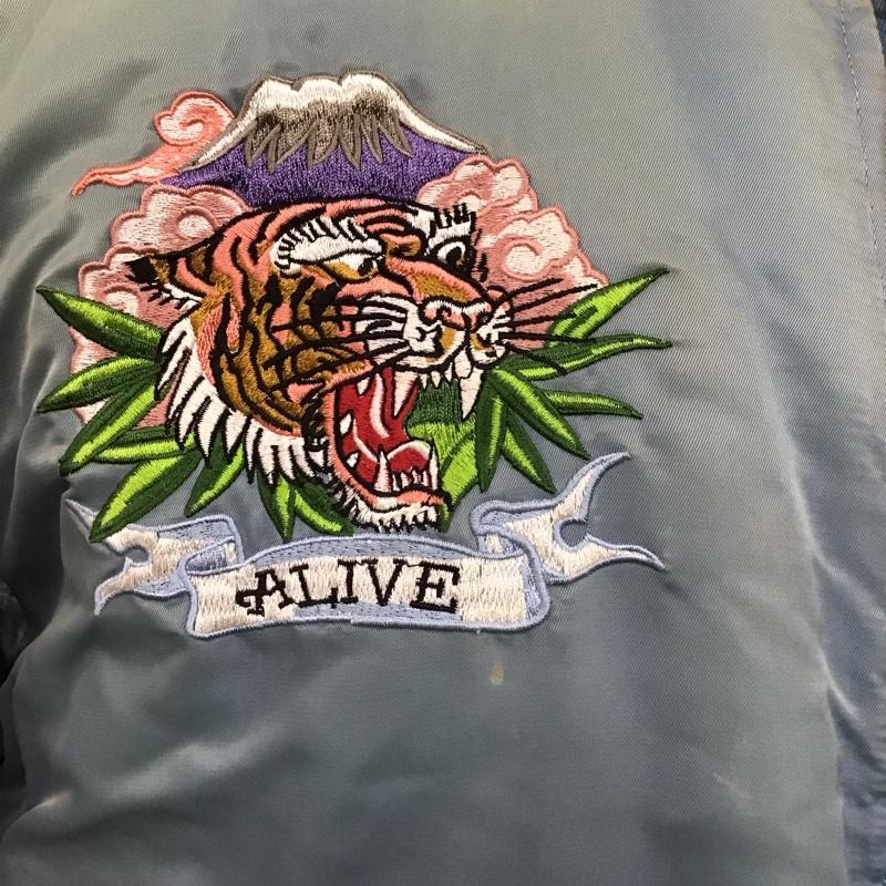 エドハーディー Ed Hardy ジャケット、上着 ジャンパー、ブルゾン XL 刺繍 水色 / ライトブルー /  メンズ USED 古着 中古 10123477