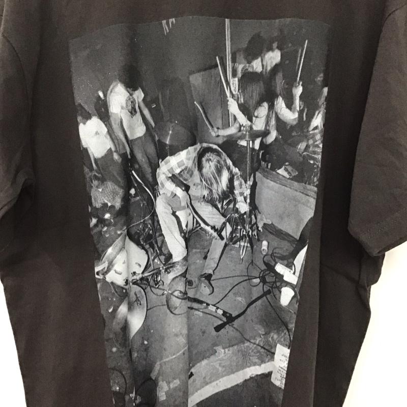 ビオトープ BIOTOP Tシャツ 半袖 半袖カットソー プリントTシャツ クルーネックカットソー charlespeterson XL プリント 黒 / ブラック /  メンズ USED 古着 中古 10141730