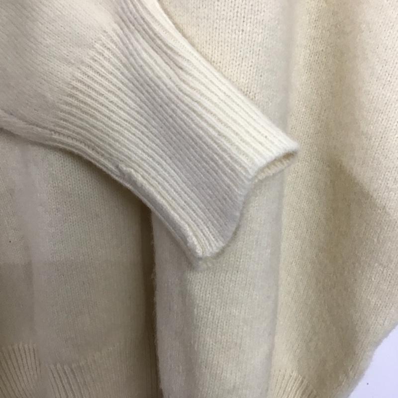 ラルフローレン RALPHLAUREN ニット、セーター 長袖 長袖ニットカットソー クルーネック セーター M ロゴ、文字 白 / ホワイト /  メンズ USED 古着 中古 10142384