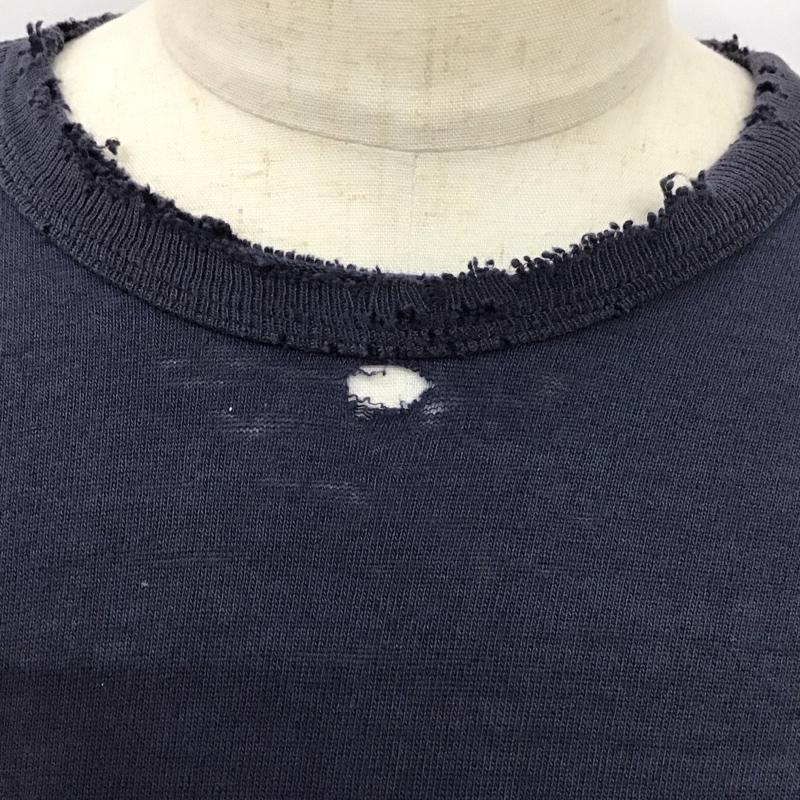 チャンピオン Champion Tシャツ 半袖 クルーネック 80年代 L ワンポイント 紺 / ネイビー /  メンズ USED 古着 中古 10112659