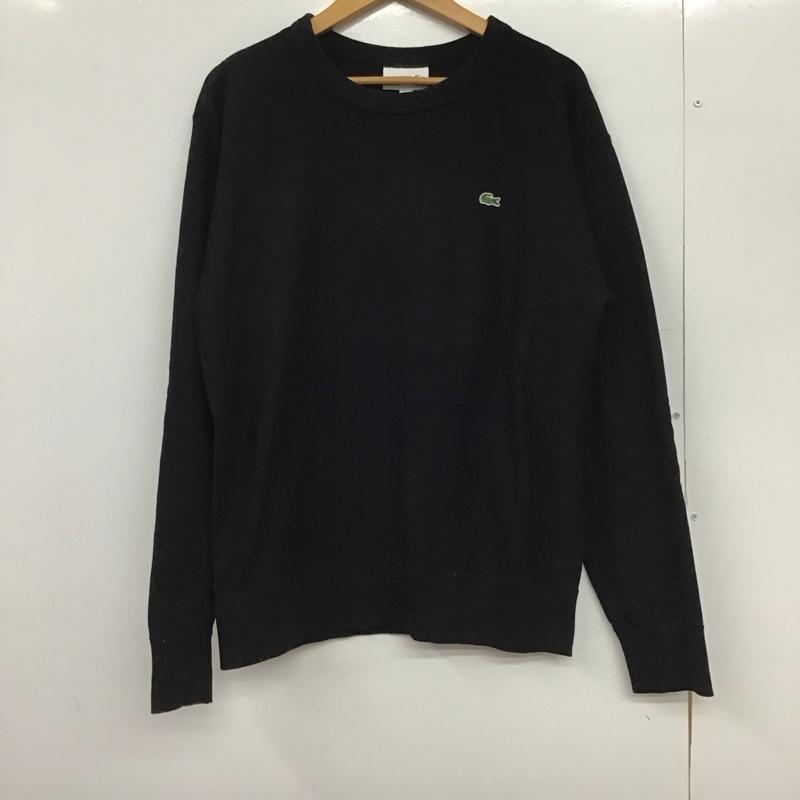 ラコステ LACOSTE トレーナー 長袖 長袖トレーナー スウェット クルーネック プルオーバー S ロゴ、文字 黒 / ブラック /  メンズ USED 古着 中古 10149612
