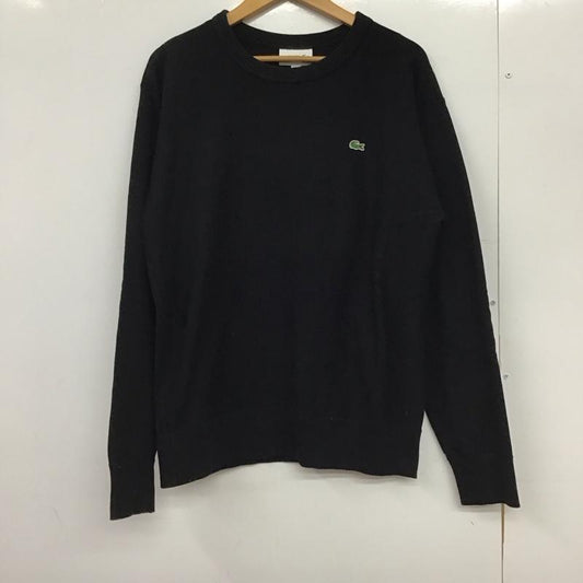 ラコステ LACOSTE トレーナー 長袖 長袖トレーナー スウェット クルーネック プルオーバー S ロゴ、文字 黒 / ブラック /  メンズ USED 古着 中古 10149612