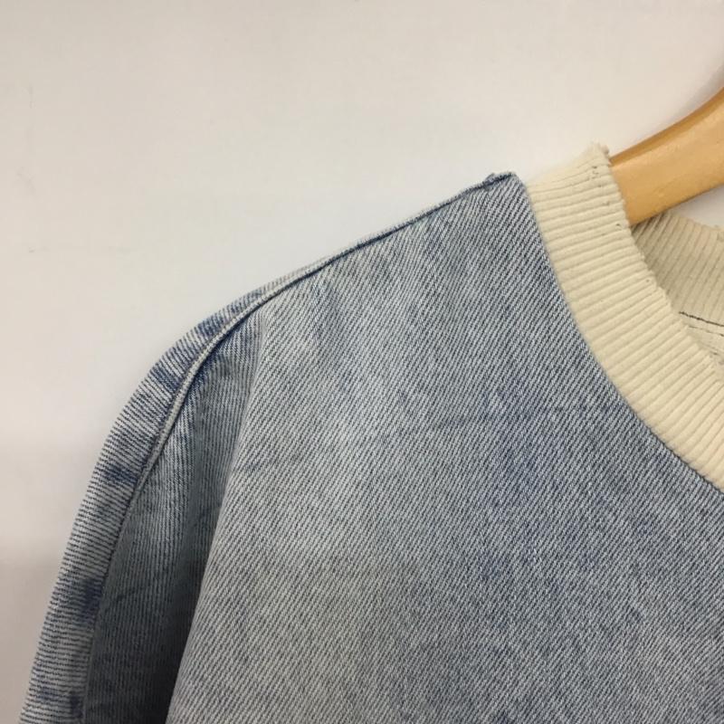 ザラ ZARA カットソー 長袖 長袖カットソー 無地カットソー クルーネック L 無地 インディゴ / インディゴ /  メンズ USED 古着 中古 10144611