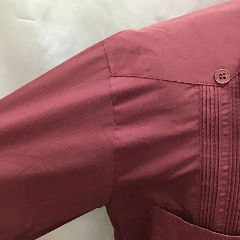 古着 USED シャツ、ブラウス 長袖 S 刺繍 えんじ / ワインレッド /  メンズ USED 古着 中古 10117021