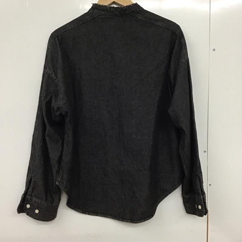 ブランク BLANK シャツ、ブラウス 長袖 長袖シャツ 無地シャツ ノーカラーシャツ 38 無地 黒 / ブラック /  レディース USED 古着 中古 10132937