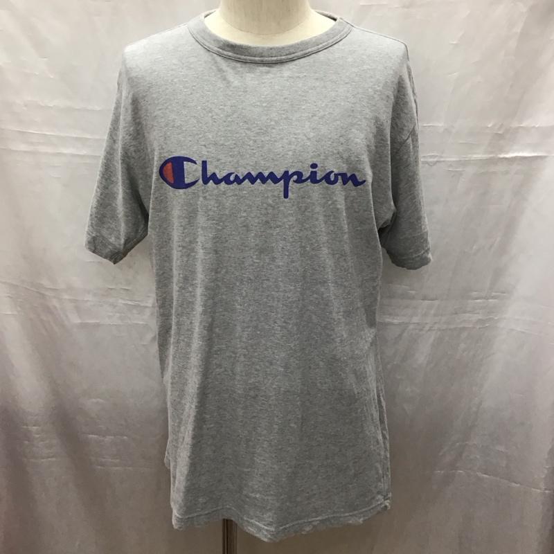 チャンピオン Champion Tシャツ 半袖 c3-p302 ベーシックTシャツ ロゴ プリントTシャツ 半袖カットソー XL ロゴ、文字 灰 / グレー /  メンズ USED 古着 中古 10116966
