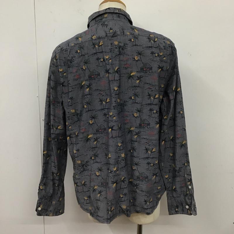 ノーティカ NAUTICA シャツ、ブラウス 長袖 長袖シャツ プリントシャツ カラーシャツ XL プリント 灰 / グレー /  メンズ USED 古着 中古 10125066