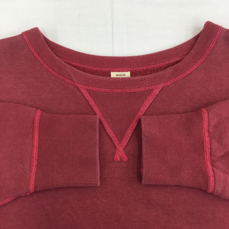 フラットヘッド The Flat Head トレーナー 長袖 M 無地 赤 / レッド / X 桃 / ピンク /  メンズ USED 古着 中古 10138471
