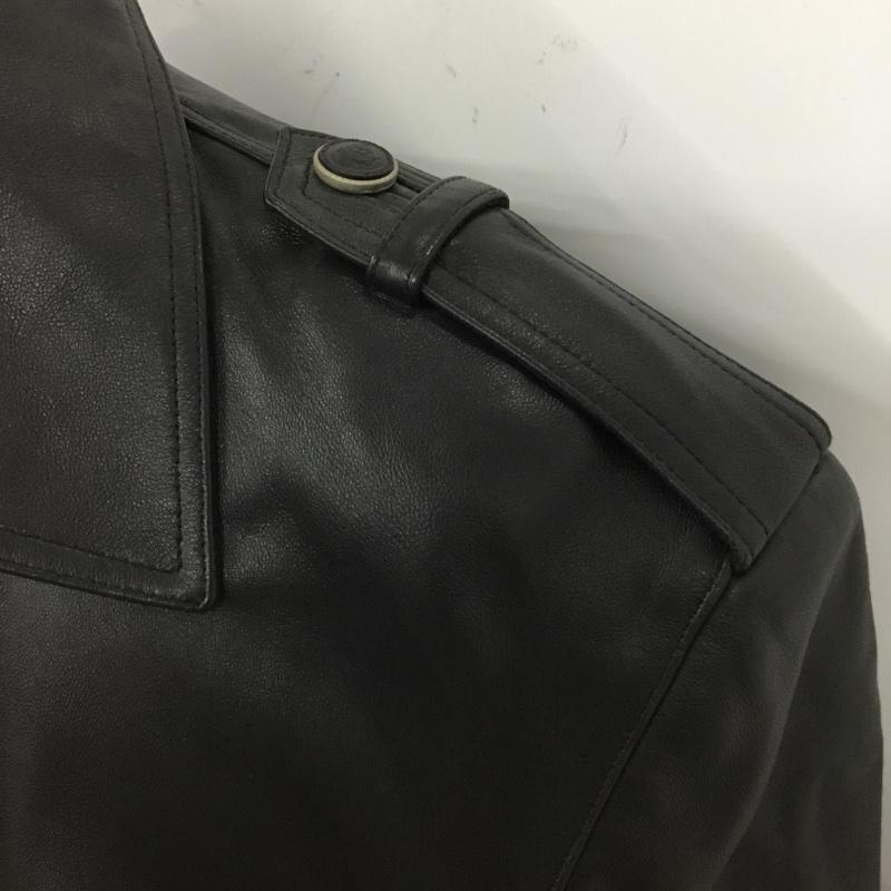 ジャンニヴェルサーチ GIANNI VERSACE ジャケット、上着 ジャケット、ブレザー ロングレザージャケット アウター カジュアルジャケット 無地 黒 / ブラック /  メンズ USED 古着 中古 10120779