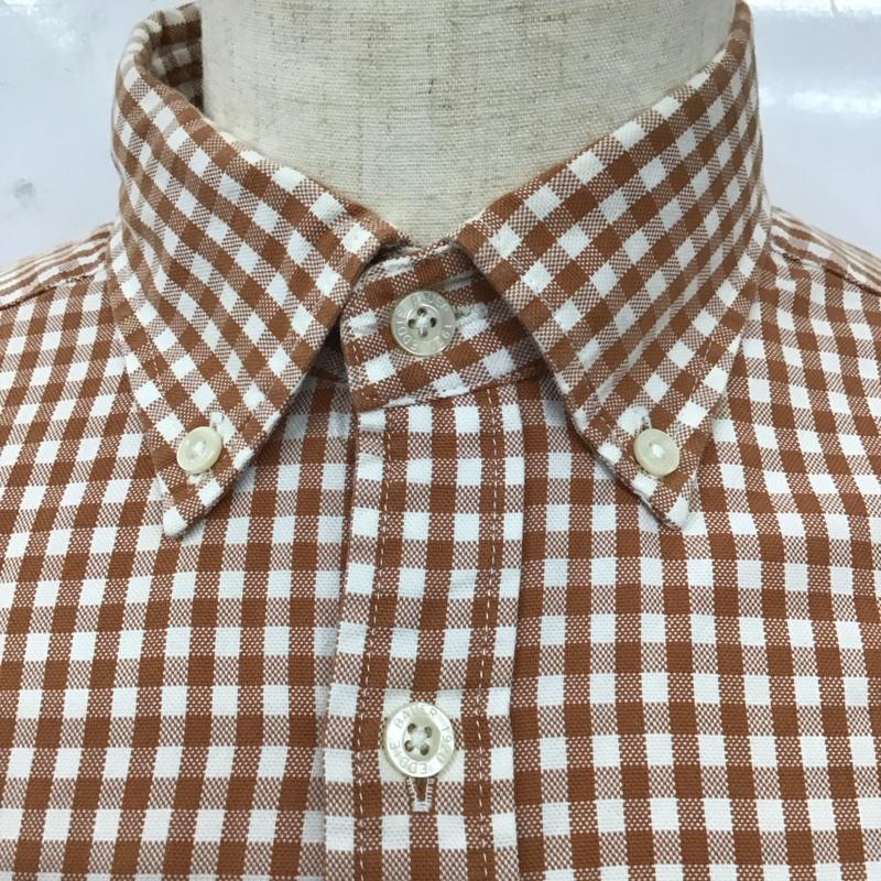 エディーバウアー Eddie Bauer シャツ、ブラウス 長袖 ボタンダウン 胸ポケット S チェック 白 / ホワイト / X 茶 / ブラウン /  メンズ USED 古着 中古 10112916