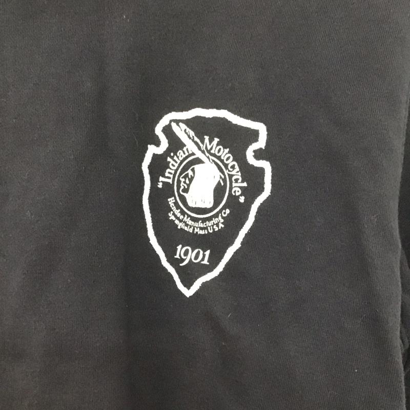 インディアン モーターサイクル INDIAN MOTORCYCLE トレーナー 長袖 長袖トレーナー スウェット クルーネック プルオーバー S ロゴ、文字 紺 / ネイビー /  メンズ USED 古着 中古 10145052