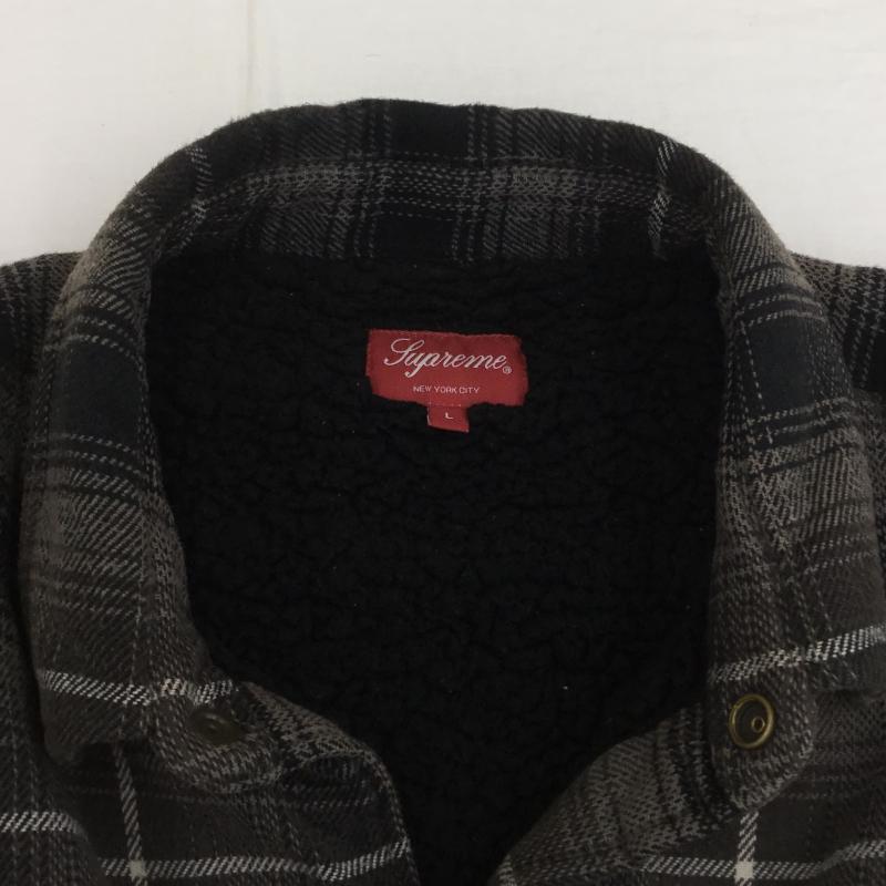 シュプリーム Supreme ジャケット、上着 ジャケット、ブレザー Supreme Shearling Lined Flannel Shirt L チェック 灰 / グレー / X 黒 / ブラック / X 白 / ホワイト /  メンズ USED 古着 中古 10129892