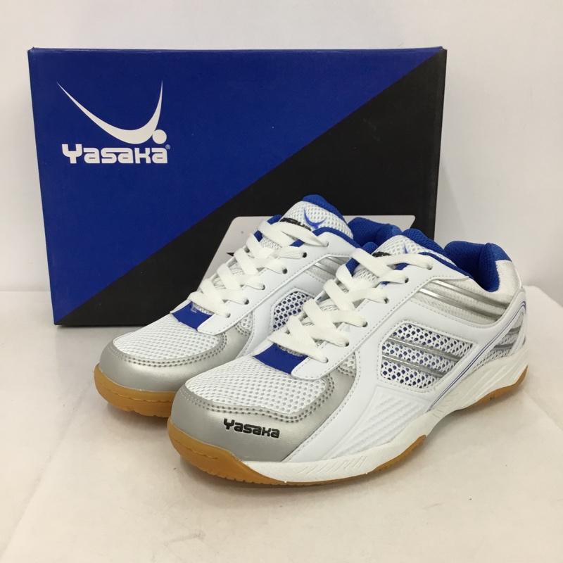 ヤサカ YASAKA スニーカー スニーカー E-200 ジェット インパクト 卓球シューズ 22.5cm 箱有 22.5cm ロゴ、文字 白 / ホワイト / X 青 / ブルー / X 銀 / シルバー /  レディース USED 古着 中古 10147941