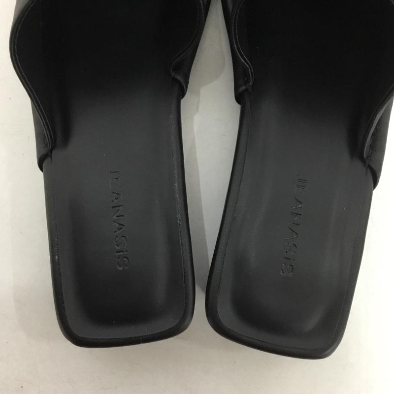 ジーナシス JEANASIS サンダル サンダル スクエアアシメミュールサンダル L 無地 黒 / ブラック /  レディース USED 古着 中古 10144832