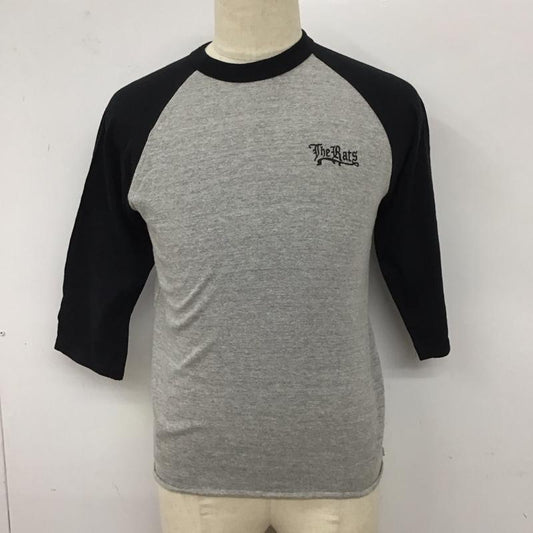 ラッツ RATS カットソー 七分袖 ラグラン クルーネックカットソー 七分丈Tシャツ S ロゴ、文字 黒 / ブラック / X 灰 / グレー /  メンズ USED 古着 中古 10114711