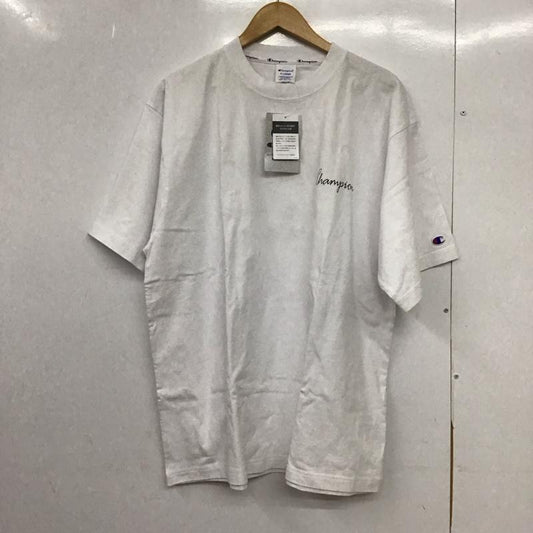 チャンピオン Champion Tシャツ 半袖 半袖カットソー プリントTシャツ クルーネックカットソー XL ロゴ、文字 白 / ホワイト /  メンズ USED 古着 中古 10149608