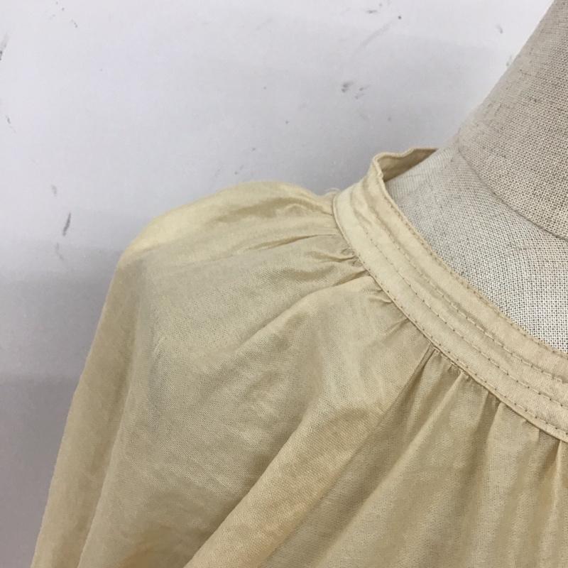 ビス ViS カットソー 長袖 BVH-11100-A パフスリーブシアーブラウス 長袖カットソー M 無地 ベージュ / ベージュ /  レディース USED 古着 中古 10117304