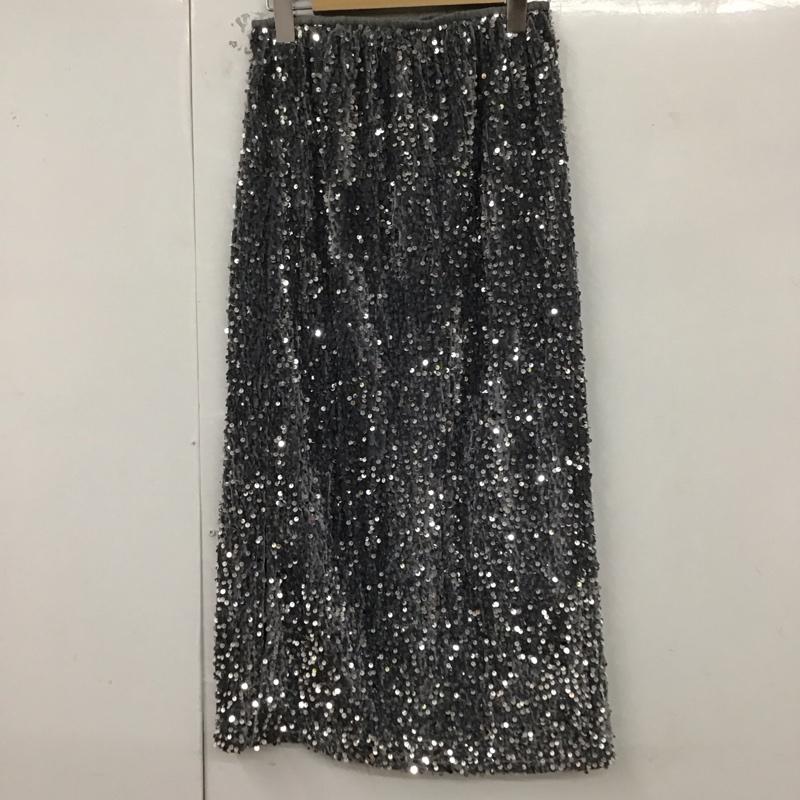 ダブル シー WC スカート ひざ丈スカート スパンコールスカート FREE 無地 銀 / シルバー /  レディース USED 古着 中古 10129731