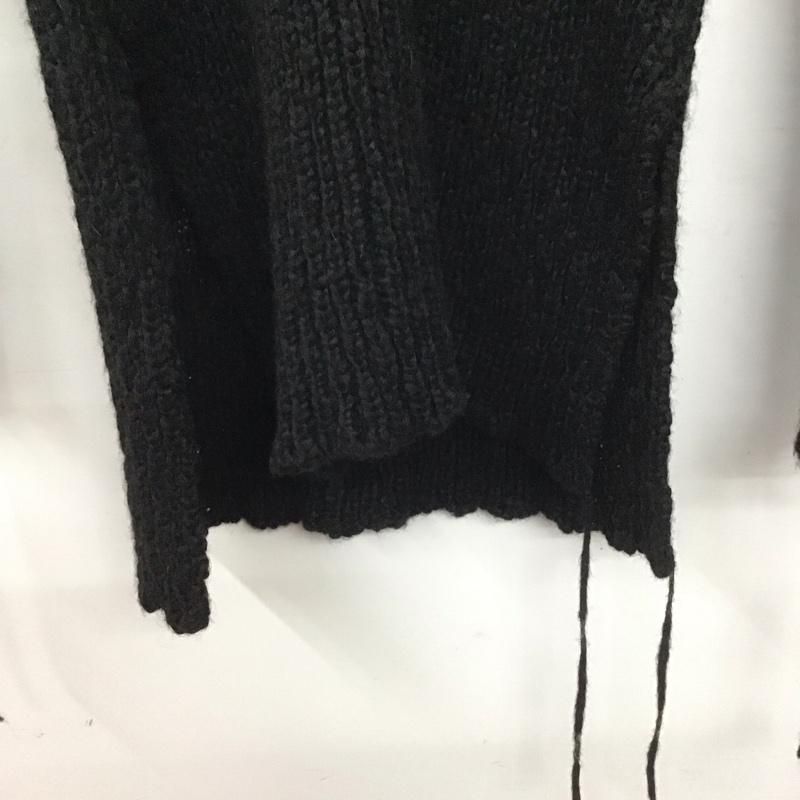 セドリック ジャックミン CEDRIC JACQUEMYN ニット、セーター 長袖 長袖ニットカットソー Vネック セーター 無地 黒 / ブラック /  メンズ USED 古着 中古 10140115