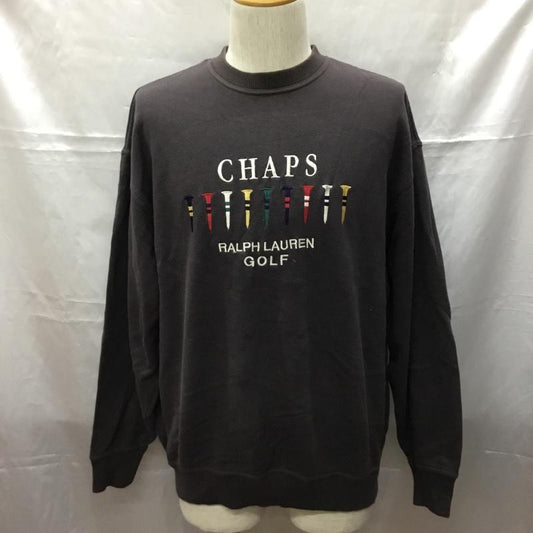 チャップスラルフローレン CHAPSRALPHLAUREN トレーナー 長袖 長袖トレーナー スウェット クルーネック リブスウェットカットソー L ロゴ、文字 灰 / グレー /  メンズ USED 古着 中古 10109367