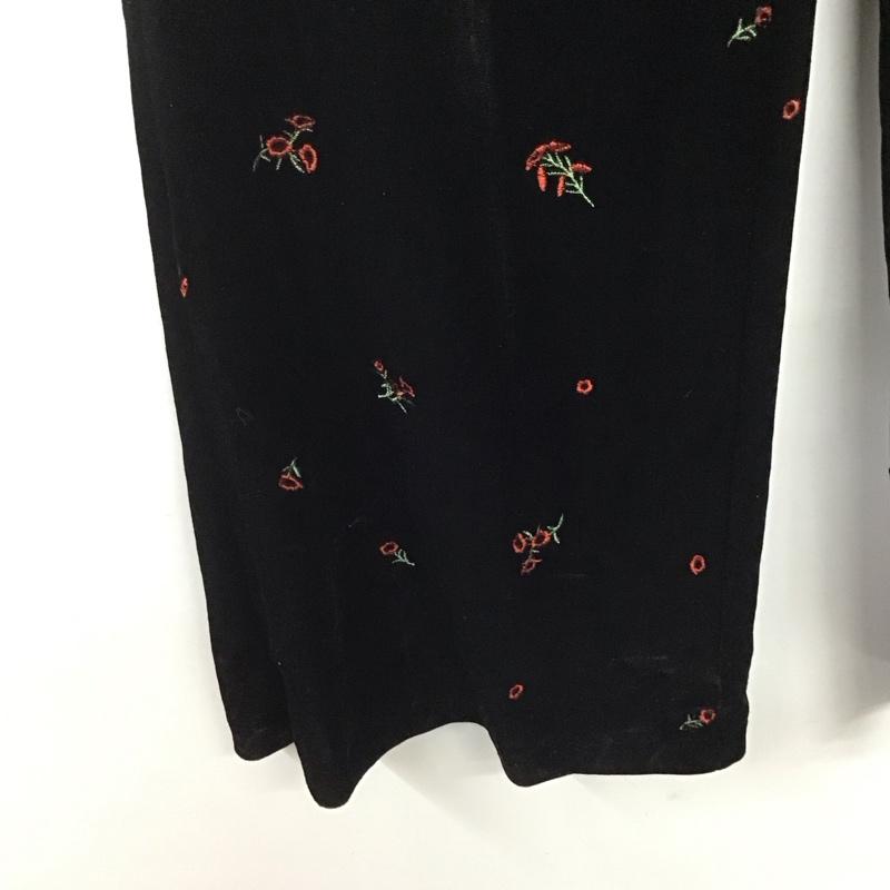 ローリーズファーム LOWRYS FARM ボトムス ボトムス ベロア FREE 刺繍 黒 / ブラック /  レディース USED 古着 中古 10143752