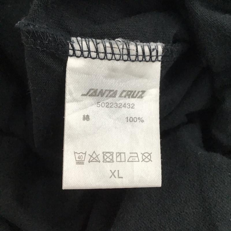 サンタクルーズ SANTA CRUZ Tシャツ 半袖 半袖カットソー プリントTシャツ クルーネックカットソー XL ロゴ、文字 黒 / ブラック /  メンズ USED 古着 中古 10125116