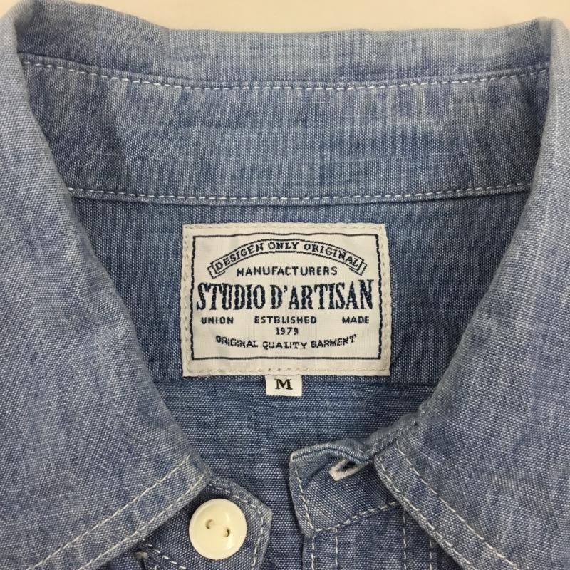 ステュディオ・ダ・ルチザン STUDIO D ARTISAN シャツ、ブラウス 長袖 長袖シャツ カラーシャツ ポケットシャツ 長袖カットソー M 無地 インディゴ / インディゴ /  メンズ USED 古着 中古 10112294