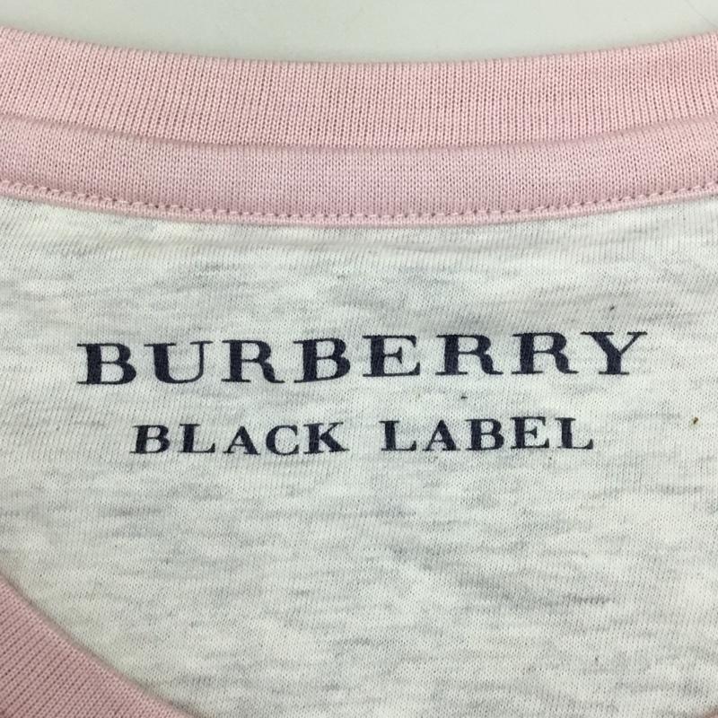 バーバリーブラックレーベル BURBERRY BLACK LABEL カットソー 長袖 長袖カットソー クルーネックカットソー ロングスリーブカットソー ボーダーTシャツ 2 ボーダー柄 桃 / ピンク /  メンズ USED 古着 中古 10118649