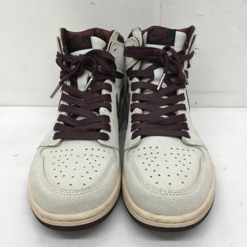 ナイキ NIKE スニーカー スニーカー DO7097–100 A Ma Maniere × Nike Air Jordan 1 Retro High OG Sail and Burgundy 28.0cm ロゴ、文字 白 / ホワイト / X 灰 / グレー / X ボルドー / ボルドー /  メンズ USED 古着 中古 10141695