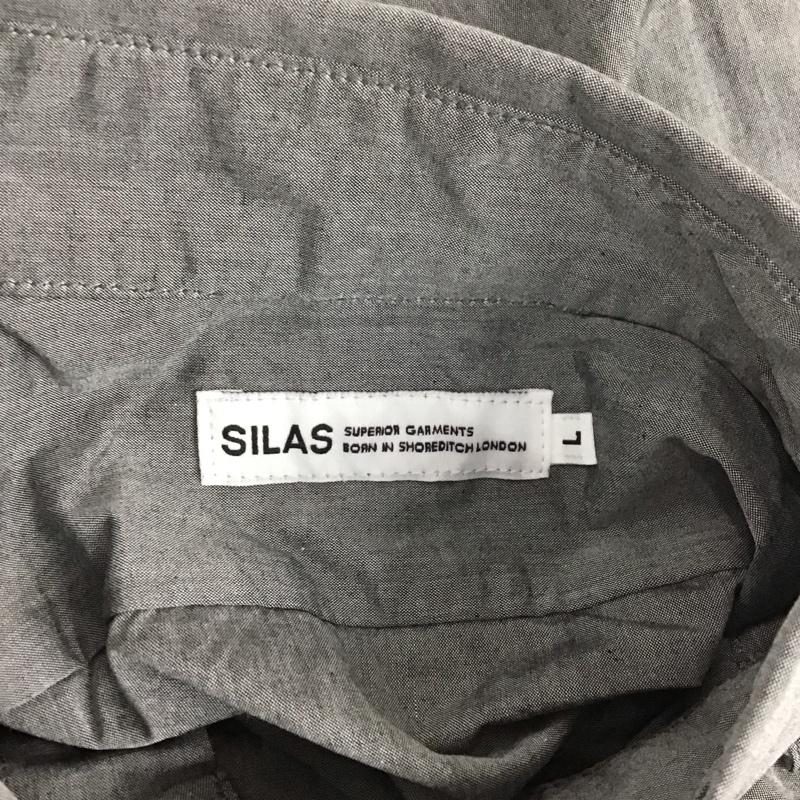 サイラス SILAS シャツ、ブラウス 長袖 長袖シャツ カラーシャツ ポケットシャツ 長袖カットソー ボタンダウンシャツ L 無地 灰 / グレー /  メンズ USED 古着 中古 10107461