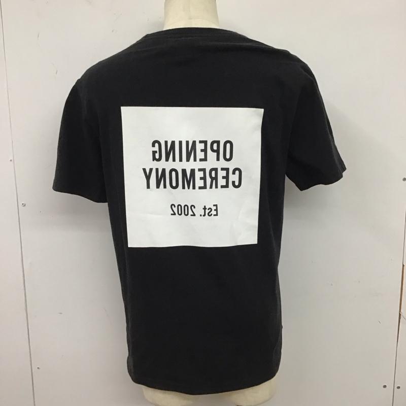 オープニングセレモニー opening celemony Tシャツ 半袖 半袖カットソー プリントTシャツ クルーネックカットソー M ロゴ、文字 黒 / ブラック /  メンズ USED 古着 中古 10123538